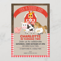 Invitation d'anniversaire d'animaux de basse-cour