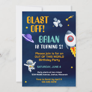 Invitation d'anniversaire dans l'espace