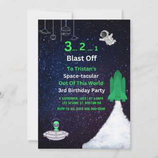 Invitation d'anniversaire dans l'espace