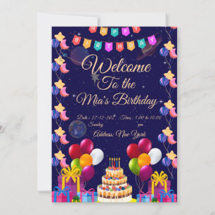 Invitation d'anniversaire dans l'espace Fête de