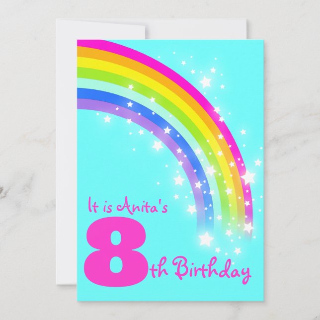 Invitation d'anniversaire d'aqua d'anniversaire (Devant)