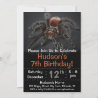 invitation d'anniversaire d'araignée