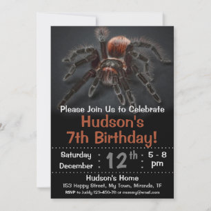 invitation d'anniversaire d'araignée