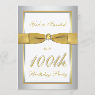 Invitation d'anniversaire d'argent et d'or 100th