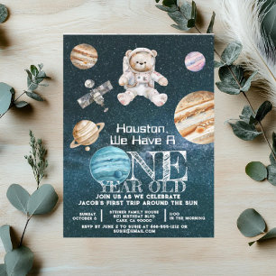 Invitation d'anniversaire d'astronaute dans l'espa
