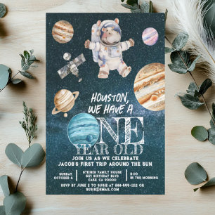 Invitation d'anniversaire d'astronaute dans l'espa