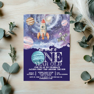 Invitation d'anniversaire d'astronaute dans l'espa