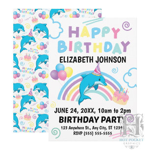 Invitation d'anniversaire dauphin