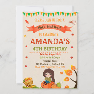 Invitation d'anniversaire d'automne fête d'automne