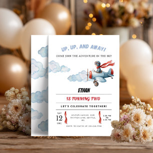 Invitation d'anniversaire d'avion Envole-toi