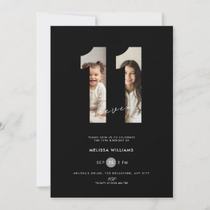 Invitation d'anniversaire de 11 ans avec photo - N