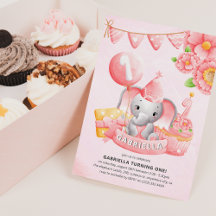 Invitation d'anniversaire de 1 an pour une fille é