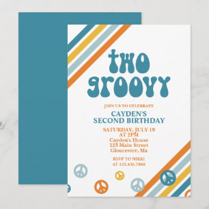 Invitation d'anniversaire de 2 ans pour deux garço