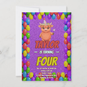 Invitation d'anniversaire de 4 ans de la vache mag