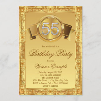 Invitation d'anniversaire de 55 ans pour femme Tou