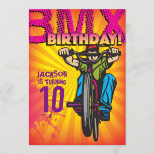 Invitation d'anniversaire de 5 x 7 BMX