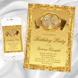 Invitation d'anniversaire de 85 ans de femme Tourb