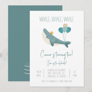 Invitation d'anniversaire de baleines