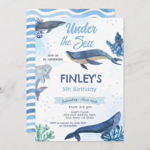 Invitation d'anniversaire de baleines