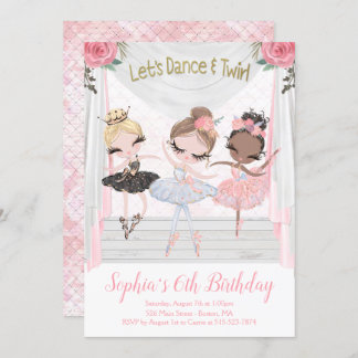 Invitation d'anniversaire de Ballerina