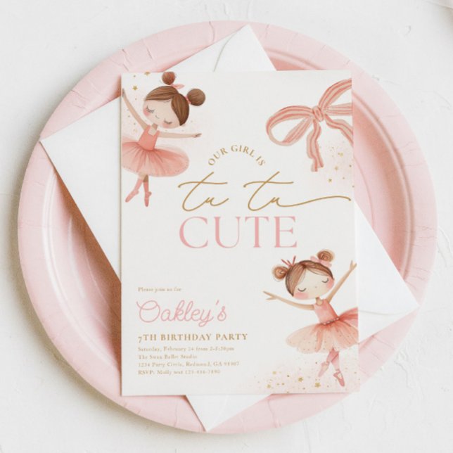 Invitation d'anniversaire de Ballerina (Créateur téléchargé)