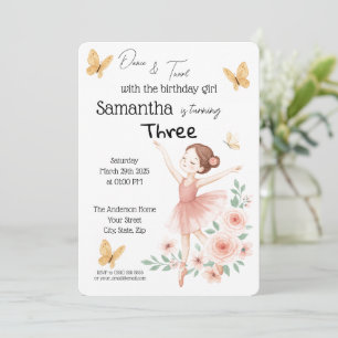 Invitation d'anniversaire de Ballerina - Fête de B