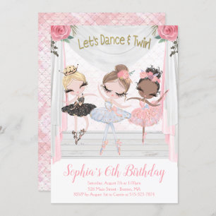 Invitation d'anniversaire de ballerine