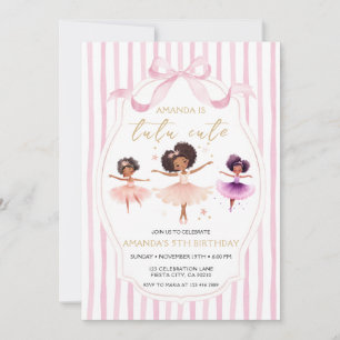 Invitation d'anniversaire de ballerine mignonne av