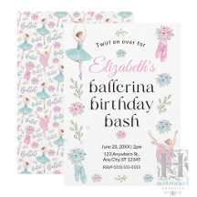 Invitation d'anniversaire de ballet