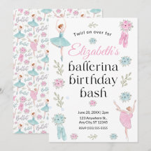 Invitation d'anniversaire de ballet