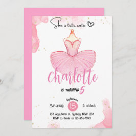 Invitation d'anniversaire de ballet mignonne tutu