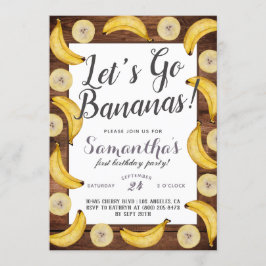 Invitation d'anniversaire de bananes