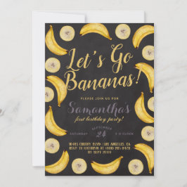 Invitation d'anniversaire de bananes
