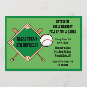 Invitation d'anniversaire de base-ball