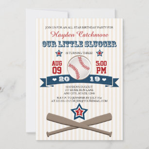 INVITATION D'ANNIVERSAIRE DE BASE-BALL POUR DES
