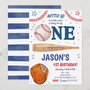 Invitation d'anniversaire de baseball 1ER 