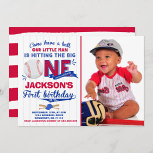 Invitation d'anniversaire de baseball 1er annivers
