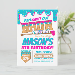 Invitation d'anniversaire de baseball Drip Bruh th