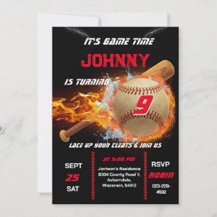 Invitation d'anniversaire de baseball modifiable