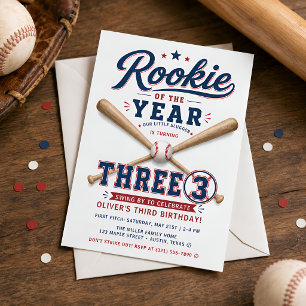 Invitation d'anniversaire de baseball Recrue de l'