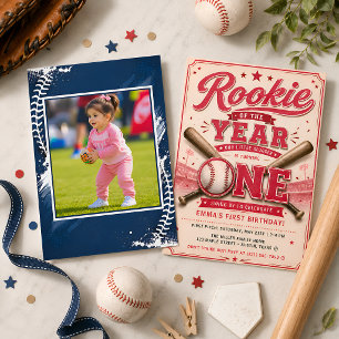Invitation d'anniversaire de baseball rose pour la