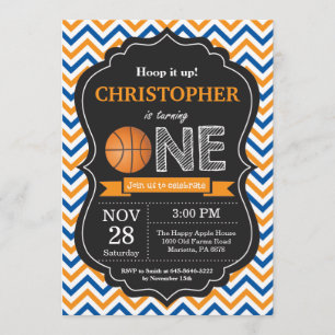 Invitation d'anniversaire de basket-ball 1er anniv
