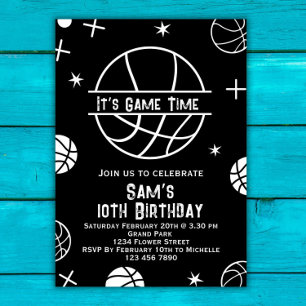 Invitation d'anniversaire de basket-ball, Basket B