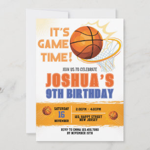 Invitation d'anniversaire de basket-ball. Invitati