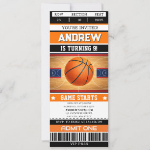 Invitation d'anniversaire de basket-ball personnal