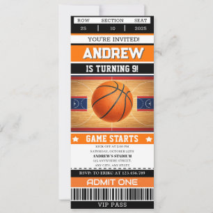 Invitation d'anniversaire de basket-ball personnal