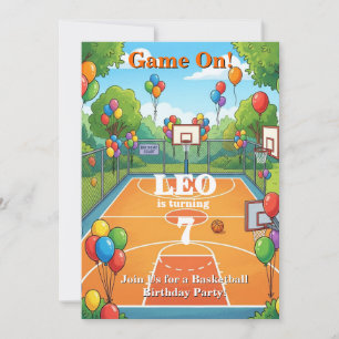 Invitation d'anniversaire de basketball garçon Q