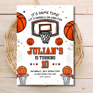 Invitation d'anniversaire de basketball, Heure de 