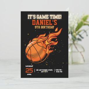 Invitation d'anniversaire de basketball modifiable