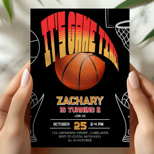 Invitation d'anniversaire de basketball noir